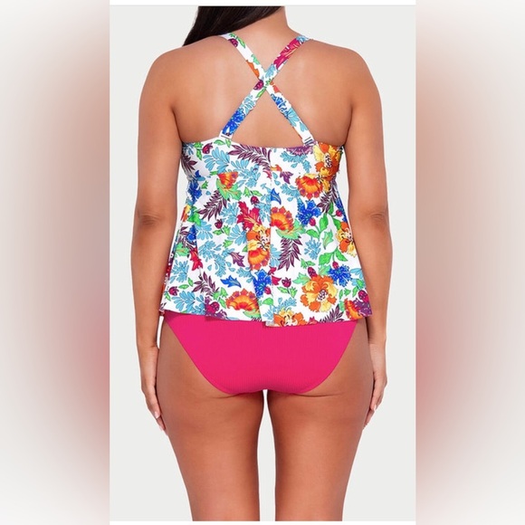 Sunsets Escapes Camilla Flora Marin Underwire Tankini Top Swimsuit size 12 new - Picture 8 of 9
